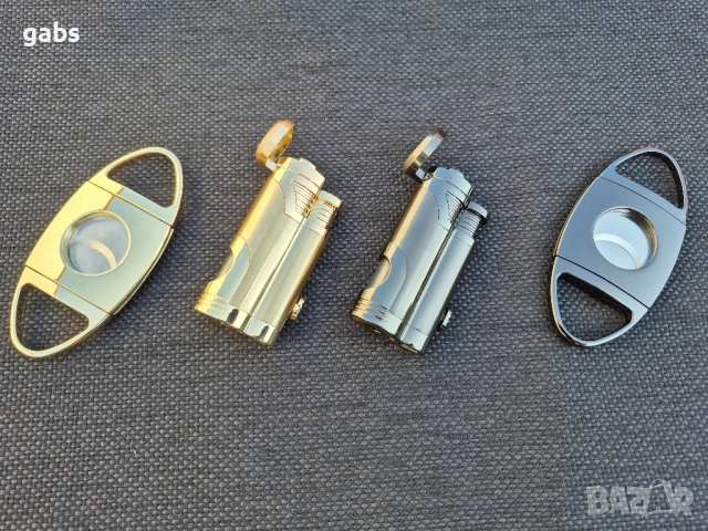 Стилна запалка за пури с лого и подарък резачка в подаръчна кутия, снимка 8 - Запалки - 52538359