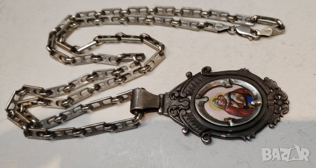 Медалйон Царска Русия - сребро емайл, снимка 2 - Колиета, медальони, синджири - 26839546