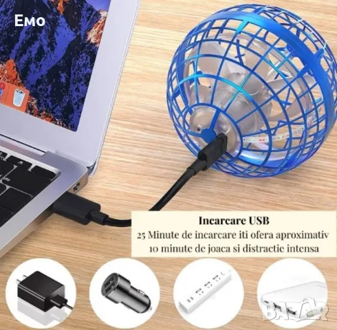 Flynova летяща топка със сензор и LED светлини, снимка 4 - Електрически играчки - 48160194