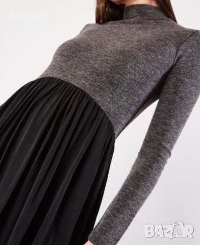 НОВА дамска рокля от две части с полу поло (размер С), снимка 2 - Рокли - 43327990