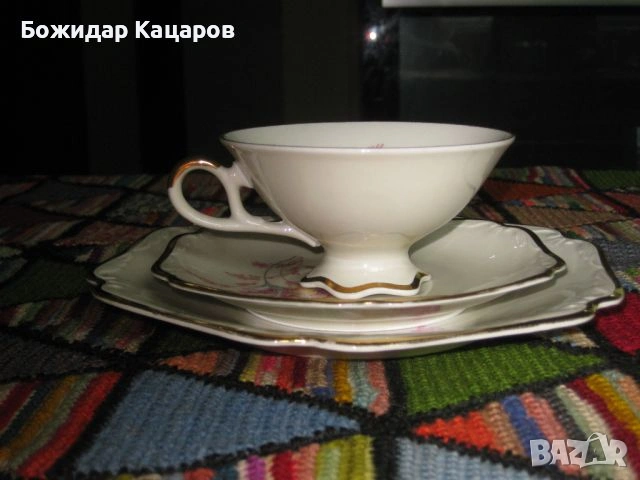 Перфектен троен сет от стар баварски порцелан. Цена 10 евро.Пращам по Еконт., снимка 5 - Сервизи - 53410939