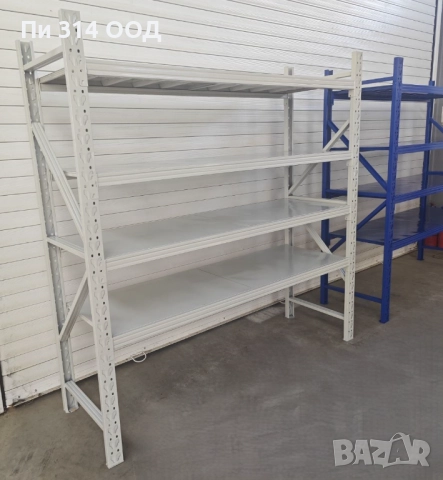 Метален стелаж с 4 рафта, снимка 2 - Стелажи и щандове - 51653266