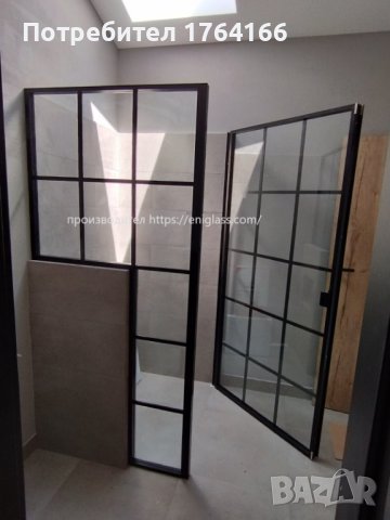 душ кабини с черен обков, снимка 1