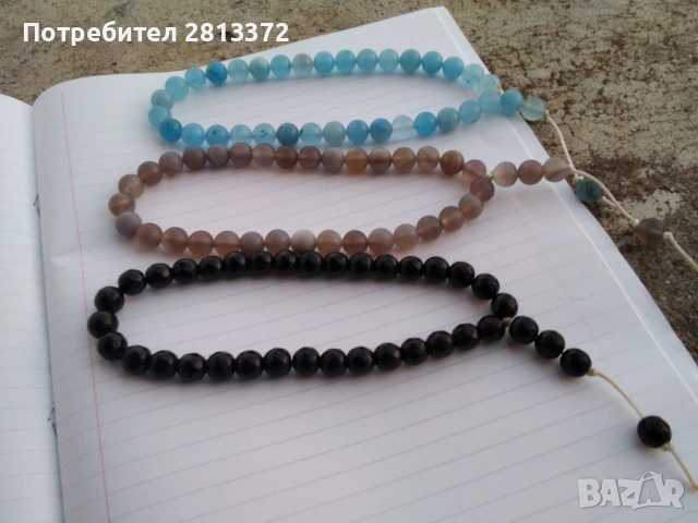 Броеница Теспих Tespih Tesbih АХАТ, снимка 3 - Гривни - 53203493