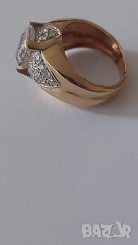 Златен пръстен с блилянти, снимка 5 - Пръстени - 53117800