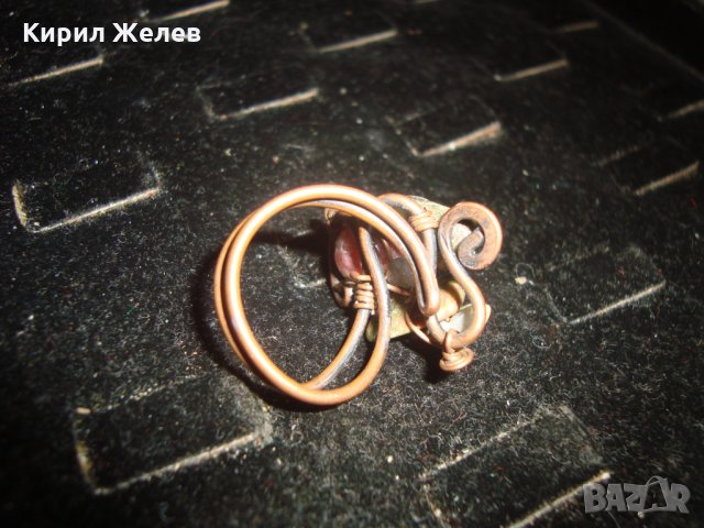 МЕДЕН ХЕНД-МЕЙД ИЗРАБОТКА АРТ ПРЪСТЕН с ПОЛУСКЪПОЦЕННИ КАМЪЧЕТА 20636, снимка 8 - Пръстени - 32318562