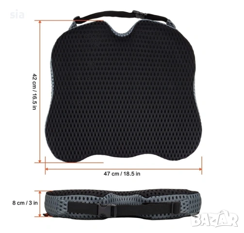 Възглавница за седалка, Ергономична, 42 × 47 × 8 см, снимка 2 - Аксесоари и консумативи - 49003356