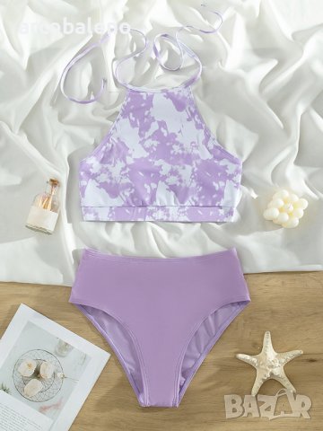 Дамски бански костюм от две части с щампа, 4цвята , снимка 10 - Бански костюми - 40633318