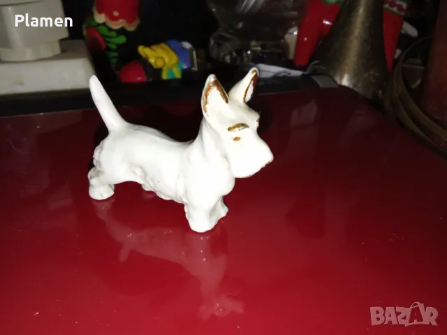 Порцеланово 🐕 кученце с позлата , снимка 1