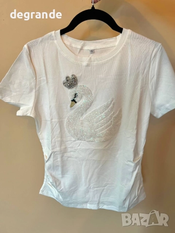 Тениска с лебед , снимка 5 - Тениски - 51736417