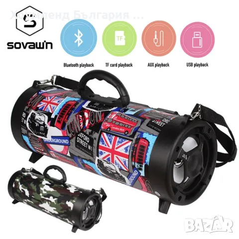 Преносима блутут колонка камуфлаж - Портативна HiFi тонколона, снимка 8 - Bluetooth тонколони - 48767716