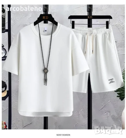 Ежедневен мъжки моден летен комплект от две части, 8цвята , снимка 2 - Спортни дрехи, екипи - 50787712