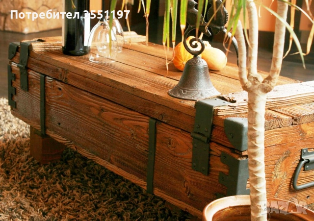 Холна маса от сандък с място за багаж, снимка 4 - Маси - 52961258