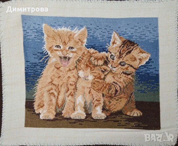 Гоблен "Трите котета", снимка 2 - Гоблени - 27350503
