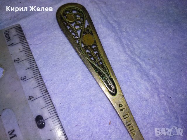 СТАРИННА РУСКА БРОНЗОВА ДЕБЕЛО ПОСРЕБРЕНА ЛЪЖИЦА МНЦ с ФИЛИГРАННА ОРНАМЕНТИКА РЪЧНА ИЗРАБОТКА 42124, снимка 11 - Колекции - 43806687