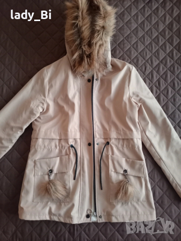 Дамска бежова парка С размер 🌹