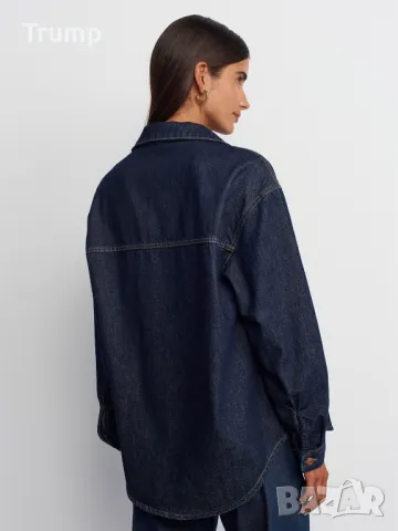 Ново! Дънкова риза , високо качество, цвят тъмен  деним , снимка 4 - Ризи - 49361175