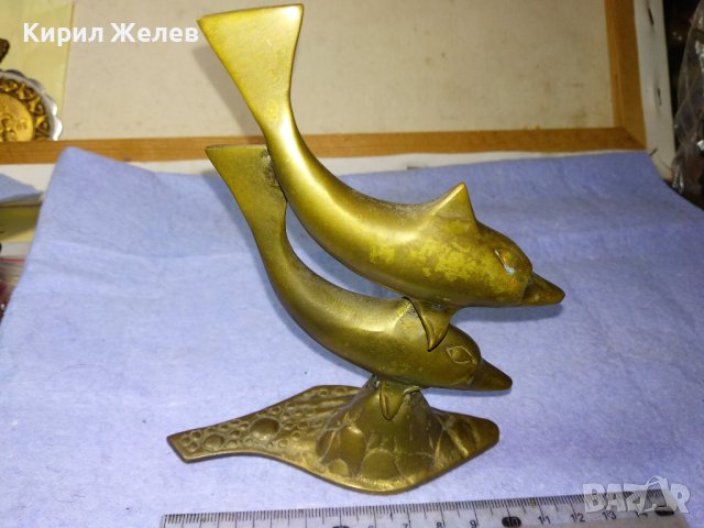 КРАСИВИ ДЕЛФИНЧЕТА Декоративна ФИГУРАЛНА НАСТОЛНА МЕСИНГОВА СТАТУЕТКА - За ТЕМА ФАУНА ИНТЕРИОР 41397, снимка 2 - Статуетки - 43920958