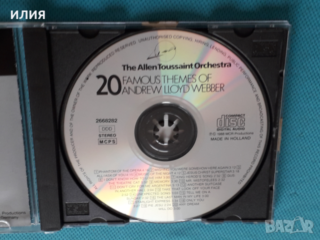 The Allen Toussaint Orchestra – 1988 - 20 Famous Themes Of Andrew Lloyd Webber(Laser – 2668282)(Musi, снимка 4 - CD дискове - 44861032
