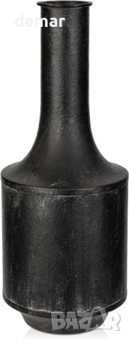 Briful  Висока метална ваза за цветя винтидж черна 38 см