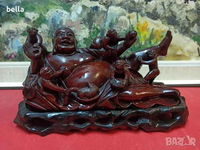 ПРОМО Масивна стара пластика от махагон -Хонг Конг., снимка 4 - Други ценни предмети - 48559225