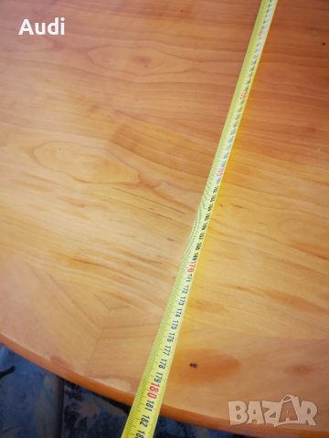 Масивна елепсовида трапезна маса изроботена от масивна дървесина с цвят череша. Комплект с 6 броя ст, снимка 11 - Маси - 40204856