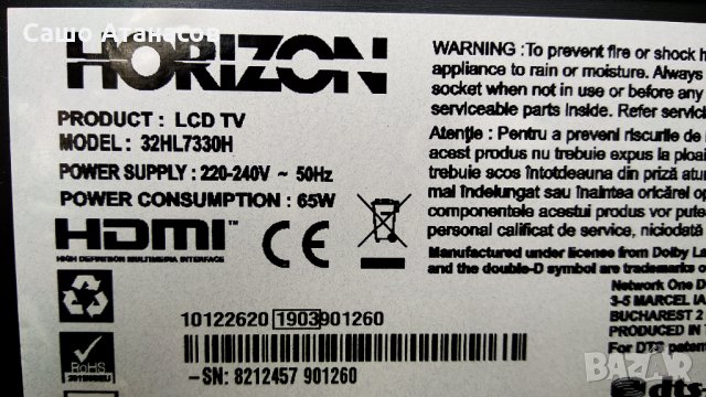 HORIZON 32HL7330H със счупена матрица ,17IPS62 ,17MB211 ,6870C-0442B ,VES315WNDL-2D-N24, снимка 3 - Части и Платки - 33304845