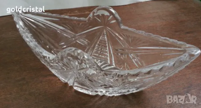 кристална купа лодка фруктиера, снимка 3 - Антикварни и старинни предмети - 16949755