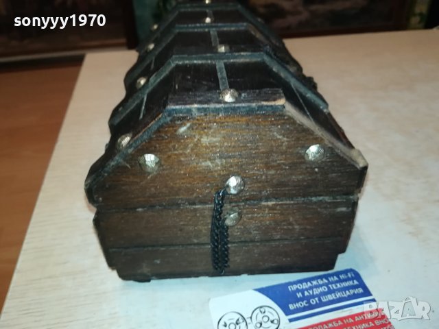 ДЪРВЕНА КУТИЯ КОВЧЕЖЕ С ОБКОВ ВНОС ФРАНЦИЯ 0201241922, снимка 8 - Антикварни и старинни предмети - 43626604