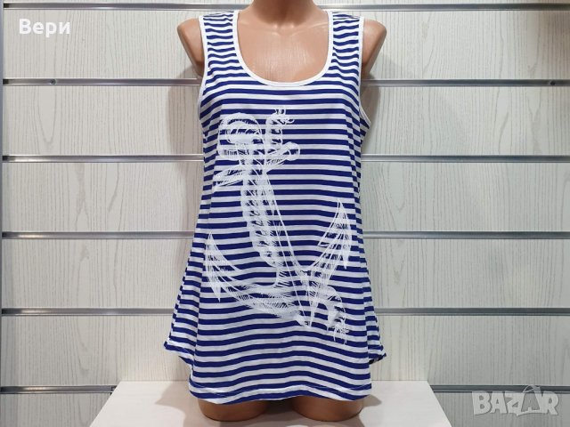 Нов дамски моряшки потник с трансферен печат Голяма котва, Морски, снимка 3 - Потници - 29007428