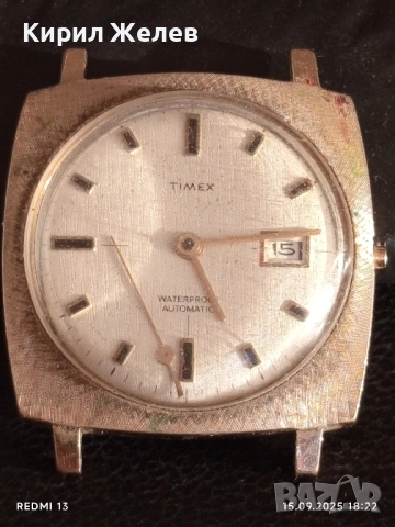Стар механичен часовник TIMEX рядък ПОЗЛАТЕН за КОЛЕКЦИЯ 33906, снимка 2 - Антикварни и старинни предмети - 51724166