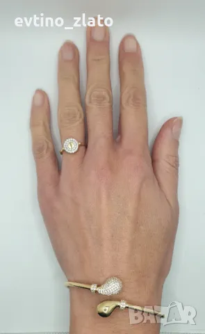 Златни гривни и пръстен ПАНТЕРА, снимка 12 - Гривни - 40607624