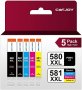 Нов Комплект 5 броя тонер касети мастило за офис принтер Canon 580 Ink for Pixma 