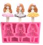 3 бр кукла принцеса момиче силиконов молд форма фондан гипс шоколад декор, снимка 1