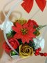 Коледна кошница със сапунени цветя, снимка 2