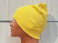 Нова дамска зимна шапка с подгъв в жълт цвят, снимка 3