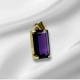 Златен медальон с аметист – 18K, снимка 1