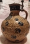 Колекционерска кана Bartmann jug 1558 от керамика с метален капак., снимка 4
