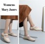 Ophestin Дамски кожени обувки с велкро закопчаване Mary Janes, плътно бежово, размер 36 , снимка 4