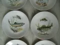 № 7987 шест броя стари порцеланови чинии - KAHLA KONITZ  - илюстрации - риби   - печат / маркировка , снимка 3