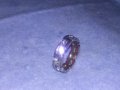 СТАР МЕДЕН ПОСРЕБРЕН ПРЪСТЕН Тип ХАЛКА с ИНКРУСТИРАНИ ФАСЕТИРАНИ ЦИРКОНИ 36995, снимка 7