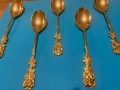 Чаени лъжички "Hildesheim Rose", неръждаема стомана, позлатени с 20-каратово злато, 1950-1960, снимка 3