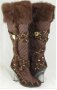 ботуши Baby Phat  Odessa Brown Faux Fur Boots номер 37 , снимка 4