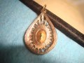 РЕТРО ВИНТИДЖ СТАР ПОЗЛАТЕН БРОНЗОВ АРТ ДЕКО ПЕНДАНТ с ФАСЕТИРАН ГОЛЯМ ПЕРИДОТ ХРИЗОЛИТ ОЛИВИН 12600, снимка 6