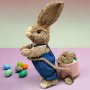 4400 Декоративен великденски заек с каручка и малко зайче, 30 см, снимка 5
