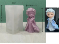 3D Елза кукла принцеса силиконов молд форма фондан шоколад гипс смола свещ декор, снимка 1 - Форми - 44896053
