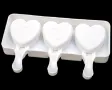 3 малки сърца сърце ескимо сладолед Popsicle Попсикъл силиконов молд форма калъп направа десерти, снимка 4