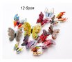 3D 12 бр pvc красиви шарки магнитни и самозалепващи пеперуди декорация за стена и мебел, снимка 1 - Други - 32670538