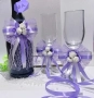 Подвижна украса за шампанско, за чаши, за свещи в лилаво., снимка 6