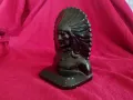 Стар метален бюст на индианец, снимка 3